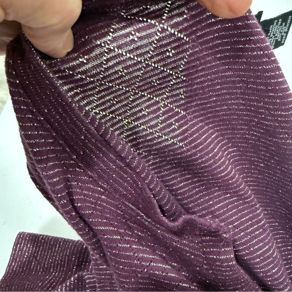 Torrid 3/4 Sleeve Bodycon Pullover V-neck Purple & Silver Women’s Size 1 (1X) - Picture 3 of 11